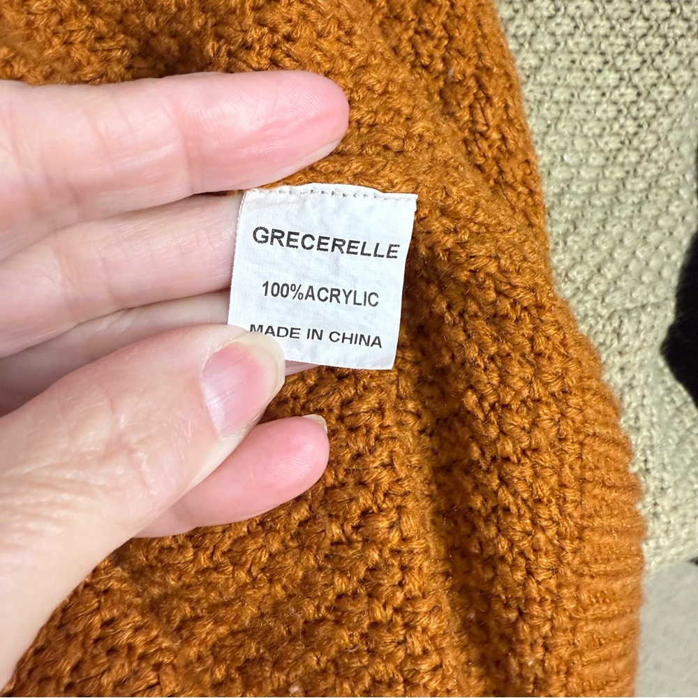 Grecerelle color block heavy knit cardigan sweater size 2X - Picture 8 of 9